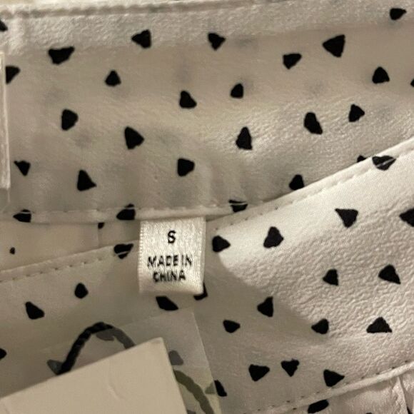 NWT Seven For All Mankind Pleated skirt White with black spot small retail $345 - Picture 12 of 13
